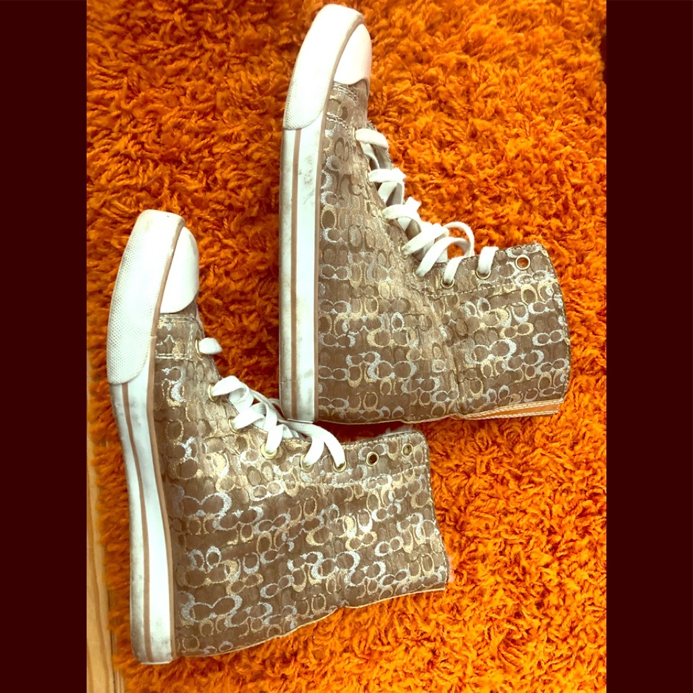 Coach High Top Sneakers Shearling Lined sz 7